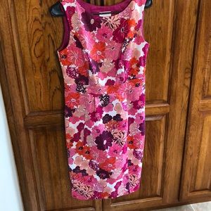 Women’s Pink Floral Fully Lined Sheath Dress